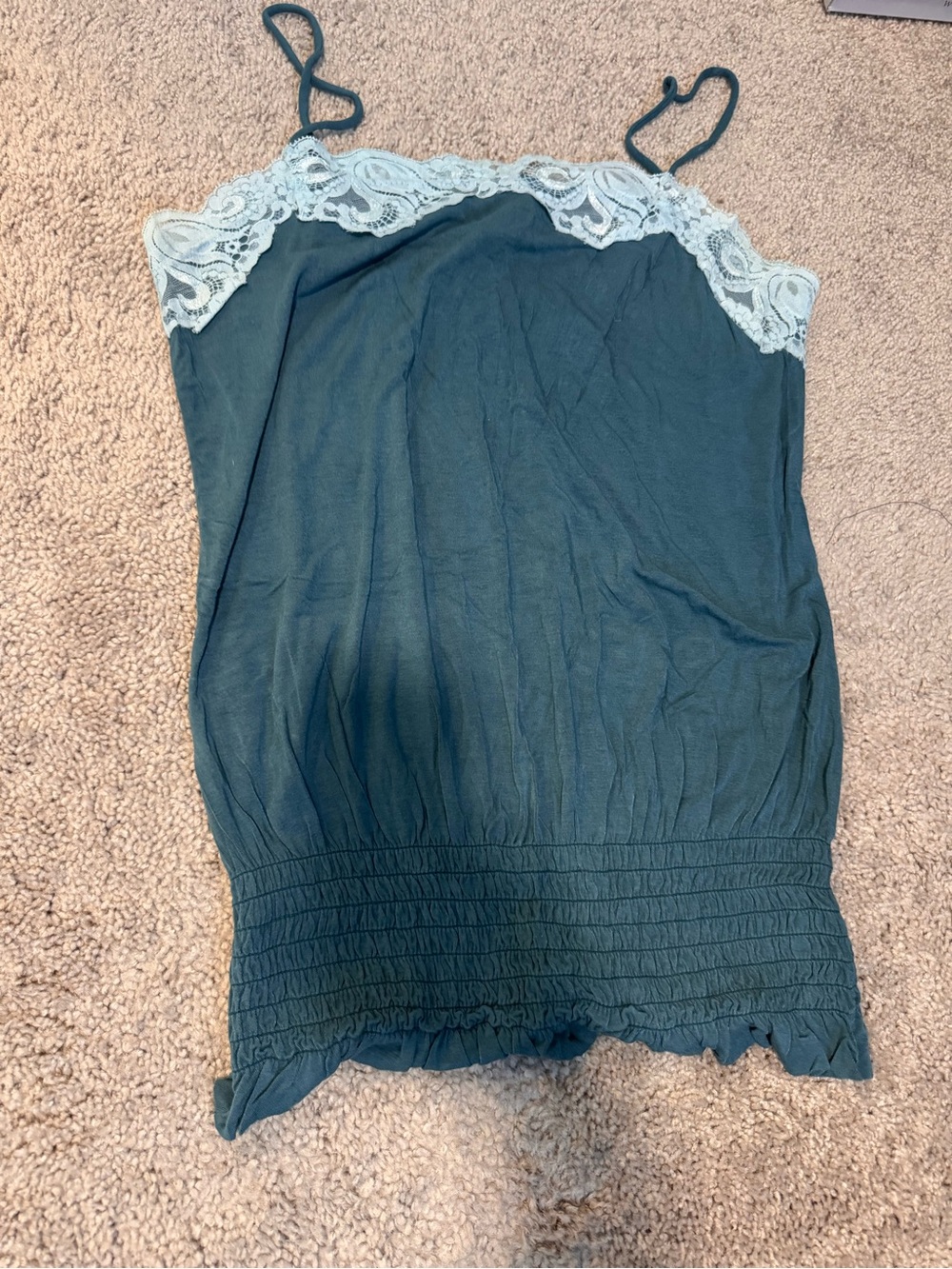 Guess Teal Lace-Trim Camisole